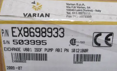USED VARIAN 8698933 TURBO VACUUM PUMP EX8698933 TV801