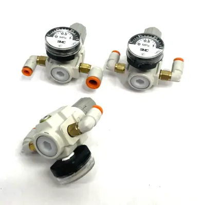 Used SMC Miniature Modular Regulator M5 Ports AR Mass Pro, LOT OF 3 Air Pressure Regulators Michigan US | Maverick Industrial Sales #1397621