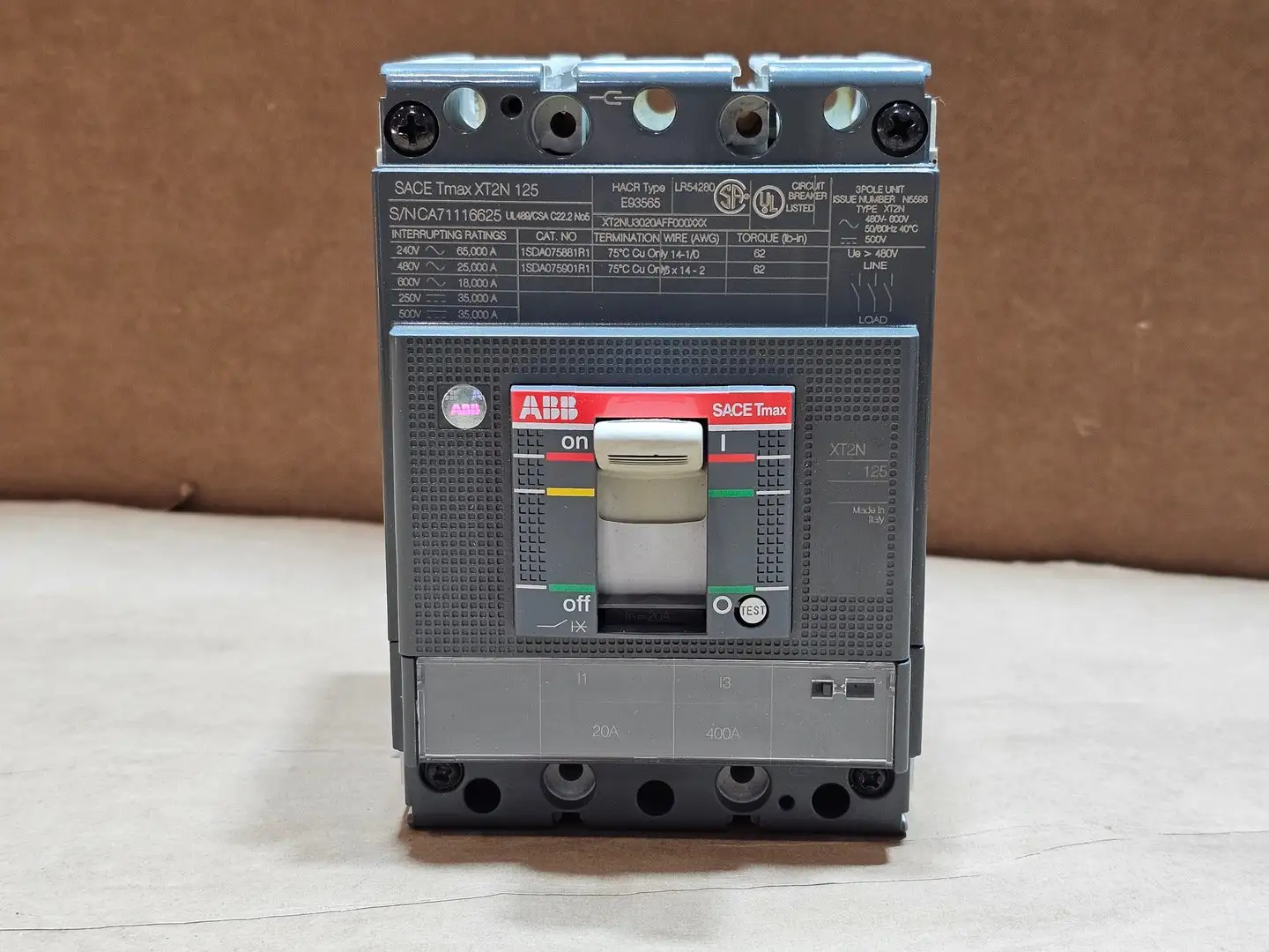 NEW ABB SACE TMAX XT2N 125