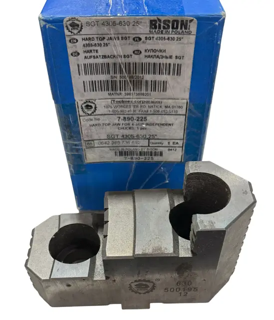 Bison Hard Top Jaw for 4-Jaw Independent Lathe Chucks 1 Piece