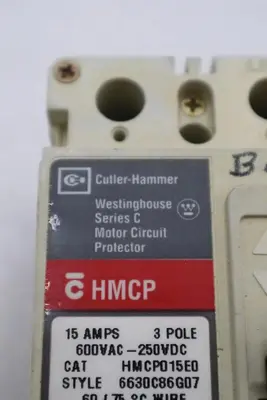 HMCP015E0 Cutler Hammer Motor Circuit Protector 15A 3P 600V STOCK 4055-A