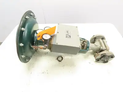 Mueller Pneumatic Diaphragm Actuator Flow Control Valve 1" Flanged w/ Positioner