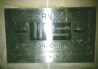 Western States 14 x 6 perforate basket centrifuge, 316SS.