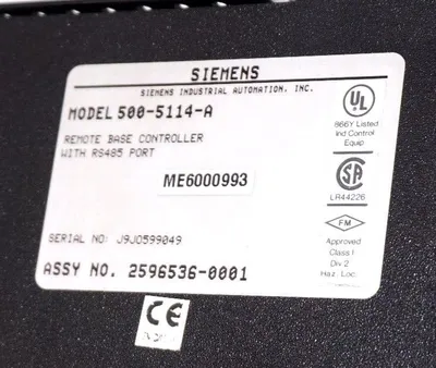 USED SIEMENS 500-5114-A REMOTE BASE CONTROLLER 5005114A