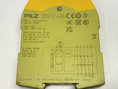 USED PILZ 4N/O 1N/C SIGMA CONTACT SAFETY RELAY MODULE 750107