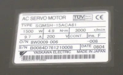 USED YASKAWA SGMSH-15ACA61 AC SERVO MOTOR SGMSH15ACA61