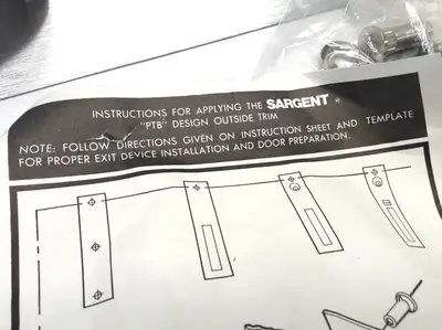 USED SARGENT PANIC DOOR HANDLE WITH LOCK K-PTB26D