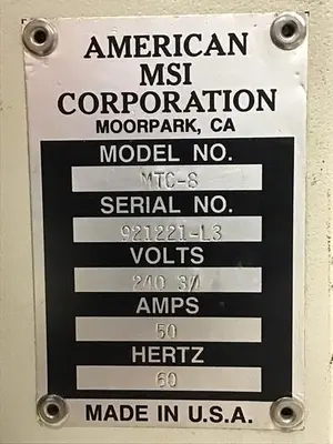 USED AMERICAN MSI MTC-8