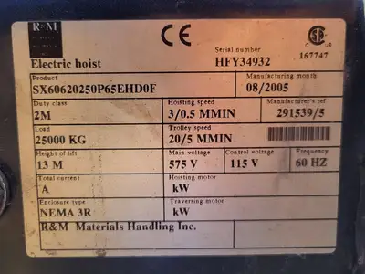 USED 2005 R&M MATERIALS HANDLING SX60620250P65EHD0F