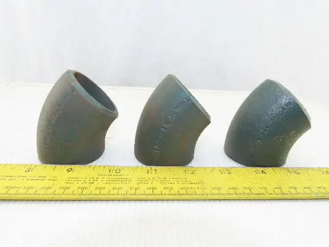 Hackney Ladish 1-1/2" Butt Weld Seamless Pipe Fitting 45° Elbow Lot Of 3
