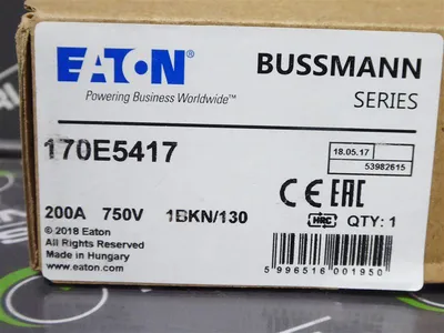 Eaton 170E5417 Bussmann Series High Speed Traction Fuse 200A 750VDC 1BKN/130 New NIB