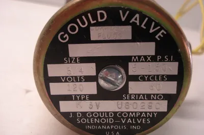 GOULD VALVE K3V VALVE SOLENOID 3/4'' 120 VOLTS 5-150 PSI