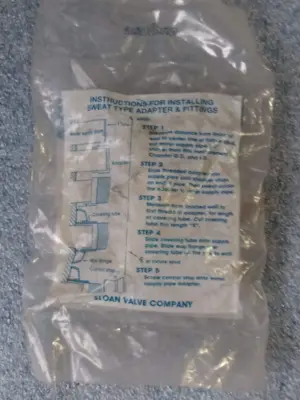 NEW Sloan sweat solder kit for 3/4" supply (urinal) #H-636-AA