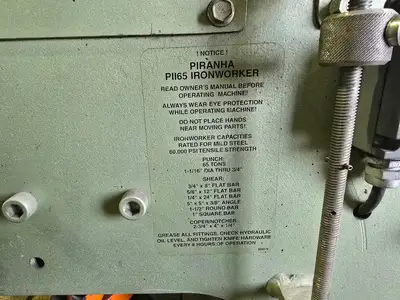 Used PIRANHA PII-65 Ironworkers British Columbia CA | Lenmark #237582