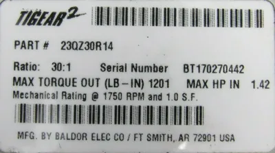 NEW DODGE 23QZ30R14 TIGEAR GEAR REDUCER 30:1