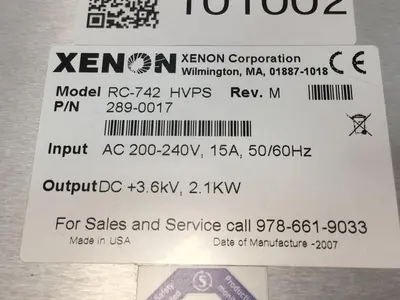 Used XENON RC-742 HVPS Power Supplies Michigan US | Ideal Machinery #608535