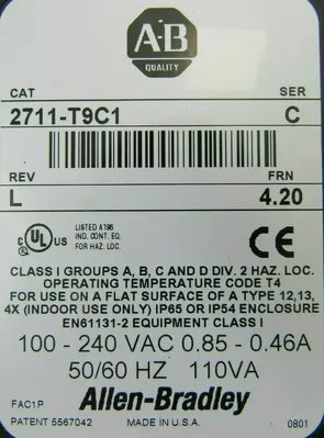 NEW ALLEN BRADLEY 2711-T9C1 PANELVIEW 900 SER C 2711T9C1