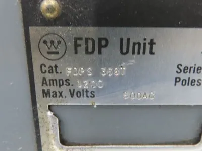 Westinghouse FDPS 368T Fusible Disconnect Switch 600VAC 1200Amp