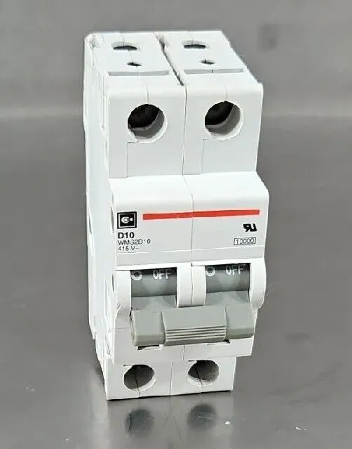 EATON WMS2D10 10A 2-Pole Miniature Circuit Breaker. Loc 4A-22