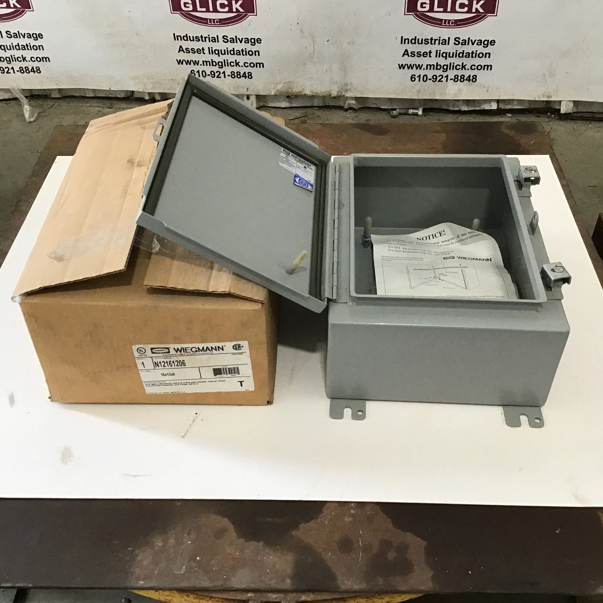 Hubbell Wiegmann N12161206 Wall Mounted Single Door Enclosure ANSI 51