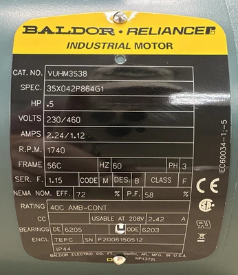 NEW Baldor VUHM3538