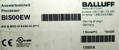 NEW BALLUFF BIS00EW PROCESSOR UNIT BIS-M-6002-019-050-03-ST11