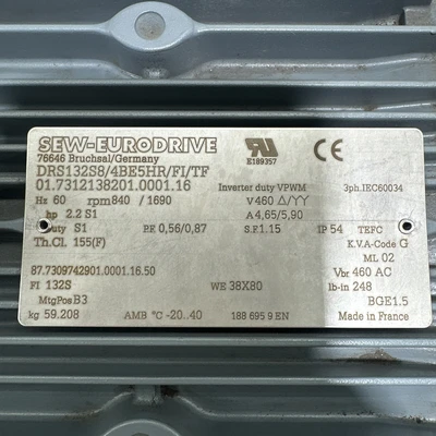 New | in-Stock SEW-EURODRIVE 01.7312138201.0001.16 Motors (misc) Indiana US | J&J Industrial Supply #1293458