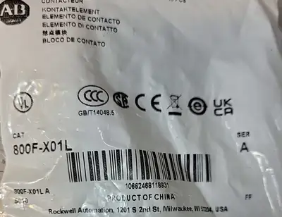 Allen Bradley 800F-X01L SerA Contact Block (Pk w/10) Loc4B130