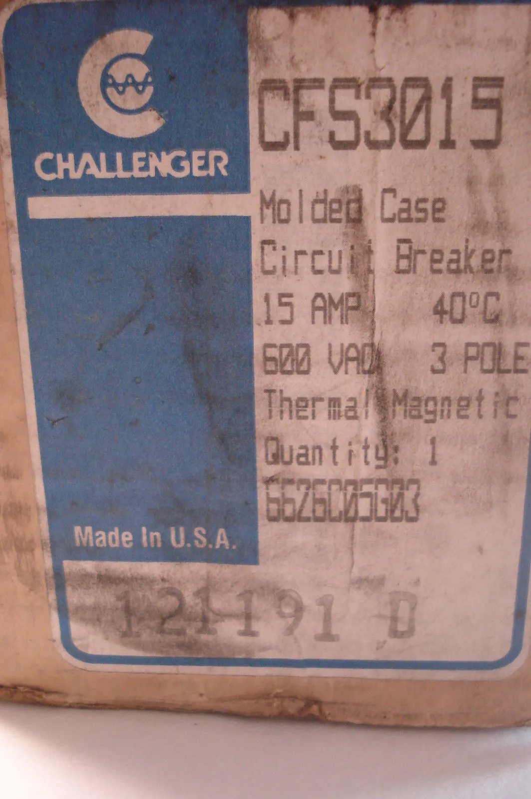 NEW CHALLENGER CFS3015L 15 AMP CIRCUIT BREAKER