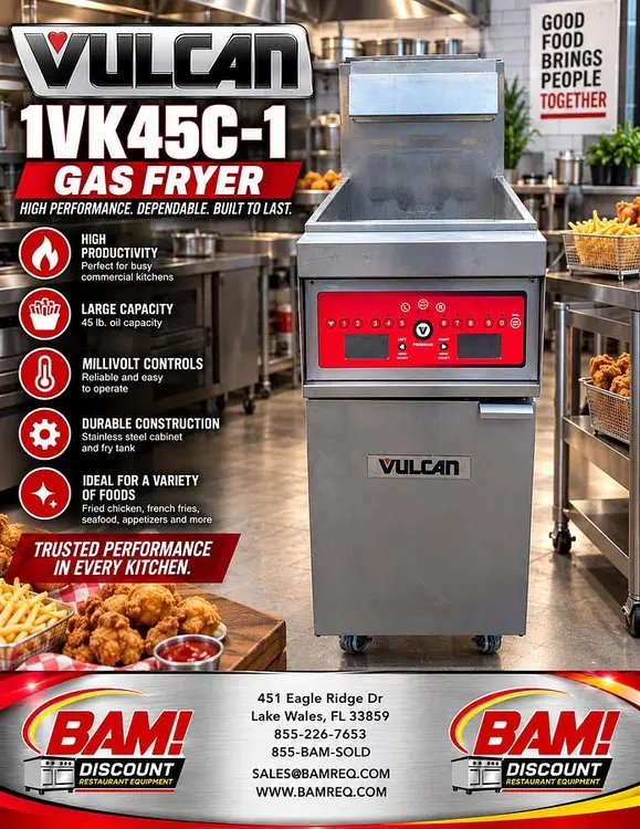 Used VULCAN 1VK45C-1 Cookers / Coolers / Fryers Florida US | BAM Discount Restaurant Equipment #1452332