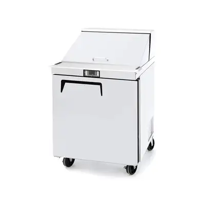 New | in-Stock Atosa New Atosa MSF8305GR 27" Mega Top Sandwich Prep. Table with (12) 6" Deep Poly Pans Food Prep Tables Illinois US | Falcon Restaurant Supply #1375354