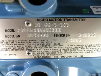 USED Micro Motion 2700 R11 DB UEZZZ