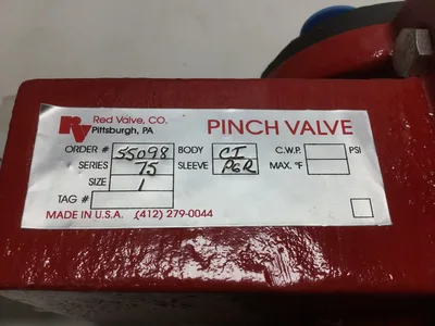 Red Valve Series 75 1″ Pinch Valve CI Body