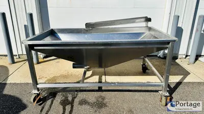 Vegetable / Produce Sorting / Washing / Cleaning / Holding Station  |  S.S. V-Bottom Trough w/Bottom Discharge