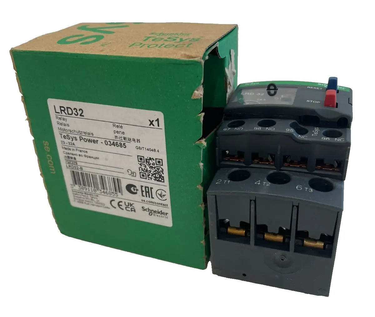 NEW SCHNEIDER ELECTRIC LRD32 THERMAL OVERLOAD RELAY