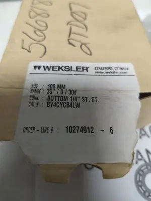 New | in-Stock WEKSLER BY4CYCB4LW Universal Pressure Meters Ohio US | Surplus Asset Holdings #1238159