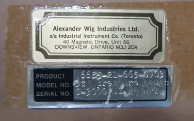 NEW INDUSTRIAL INSTRUMENT CO. 6685-21-665-0903