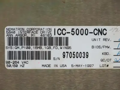 Nematron ICC-5000-CNC Operator Interface Display Control Panel Enclosure 23x27"