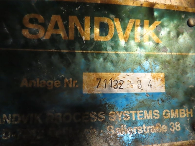 48" x 43' long Sandvik Belt Flaker, stainless steel belt.