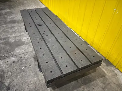 96" x 32" x 16" HIGH T-SLOTTED DRILL LAYOUT BOX TABLE: STOCK 24333