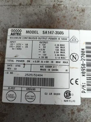 Used ASTEC SA147-3505 AC/DC Power Supplies Ohio US | Surplus Asset Holdings #1547654