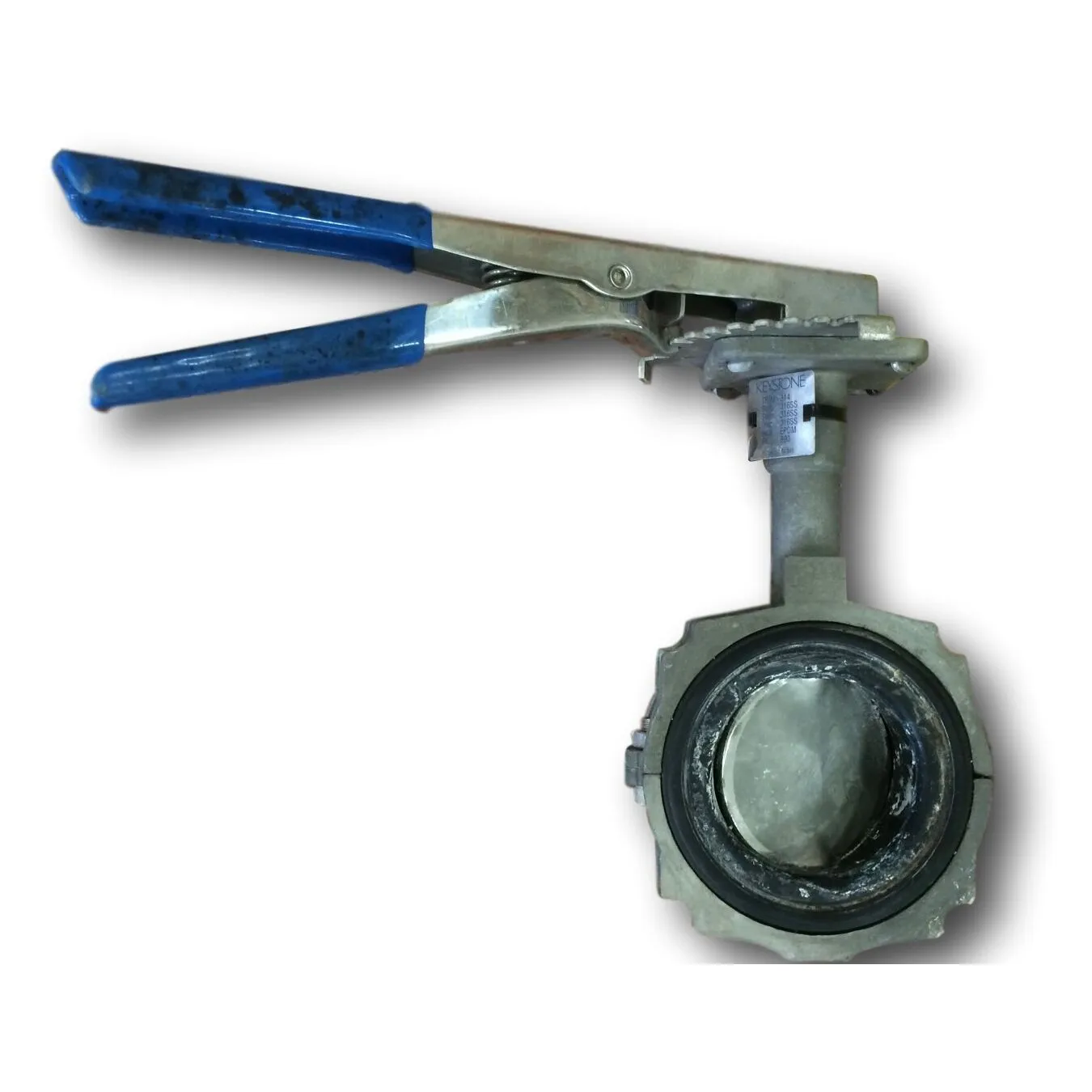Used 3" Keystone 316 Stainless Steel Manual Butterfly Valve