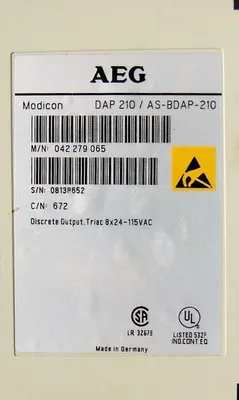 AEG Modicon DAP 210 / AS-BDAP-210 Output Module 042 279 065 Used
