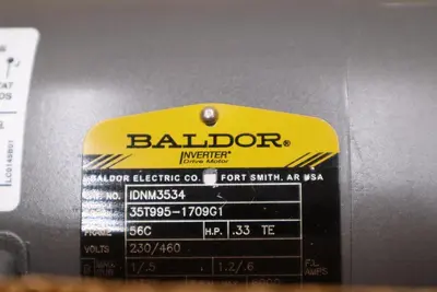 New Baldor IDNM3534 Inverter Duty AC Motor .33HP 1725RPM 3PH 60Hz STOCK H1569