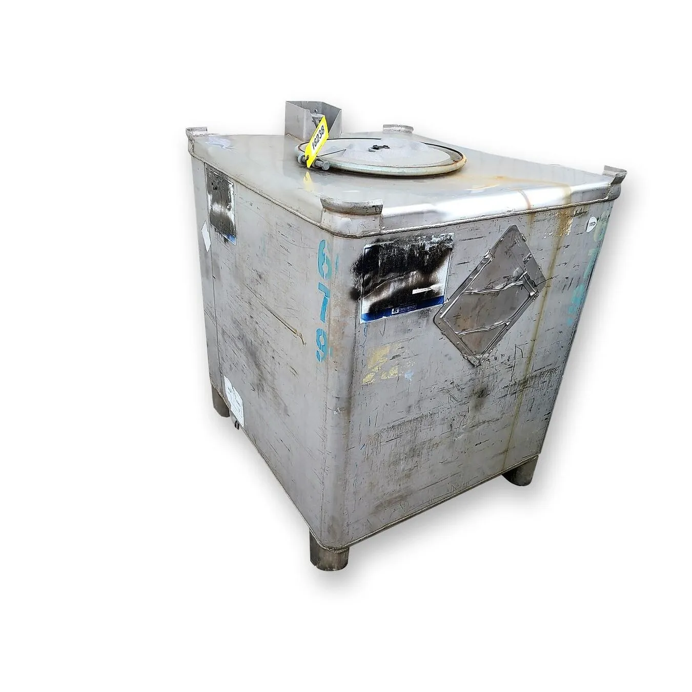 Used 395 Gal Stainless Steel IBC Tote Bin Tank