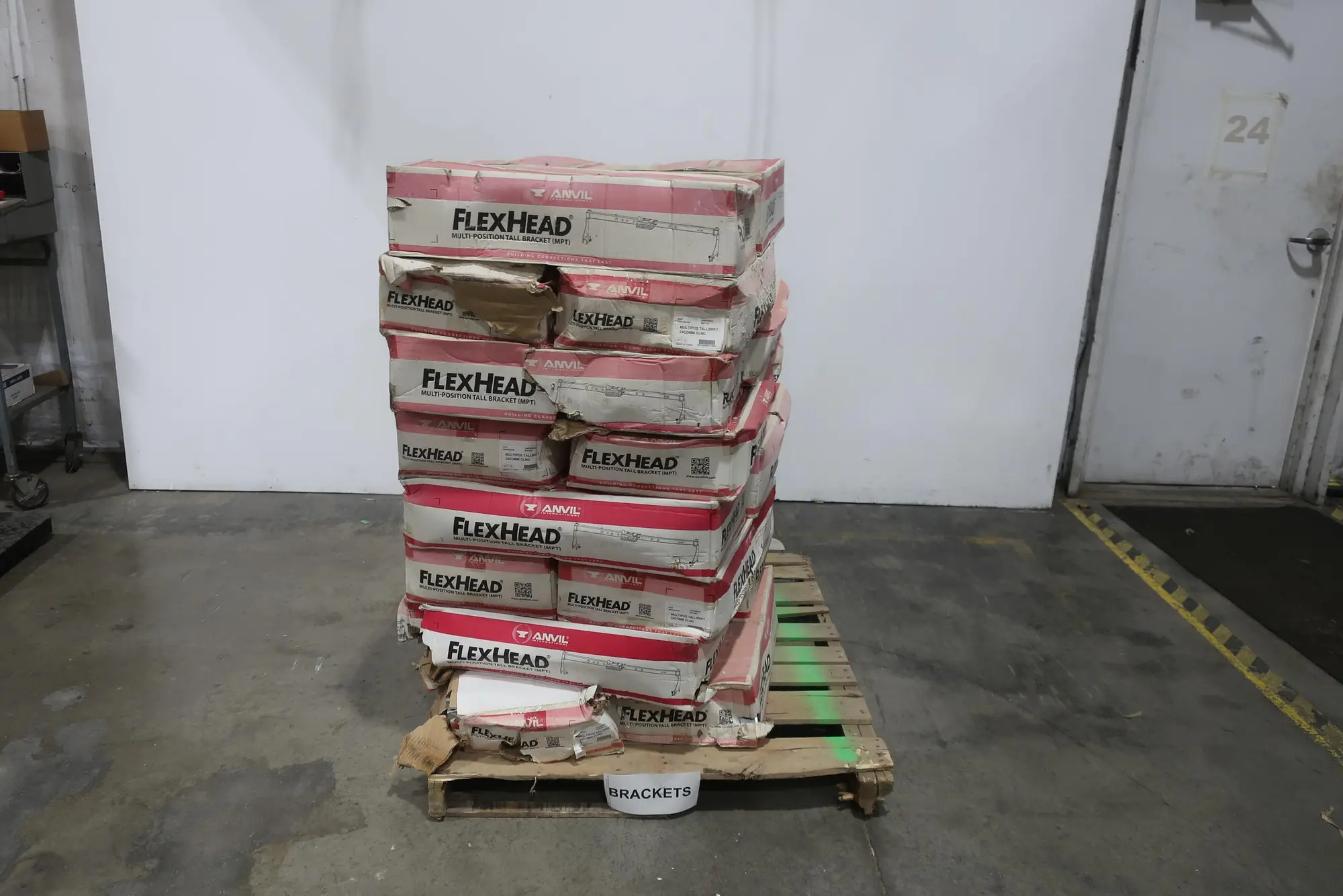 1 PALLET OF ASSORTED ANVIL INTERNATIONAL FLEX HEAD MULTI-POSITIONAL TALL BRACKETS (MTP)
