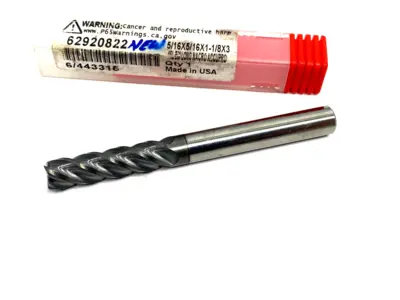 USED ACCUPRO SQUARE END MILL: 5/16" DIA, 1-1/8" LOC, 4 FLUTE, SOLID CARBIDE