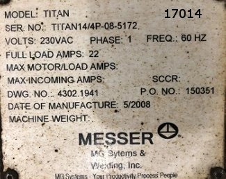 USED MESSER TITAN II-14/4