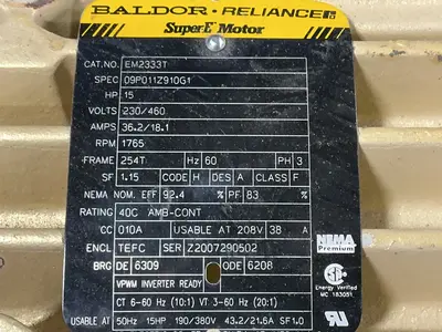 Used BALDOR EM2333T A.C. Motors Ohio US | HGR 24 #1503763