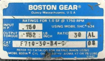NEW BOSTON GEAR F710-30-B4-G GEAR REDUCER 30:1 F71030B4G